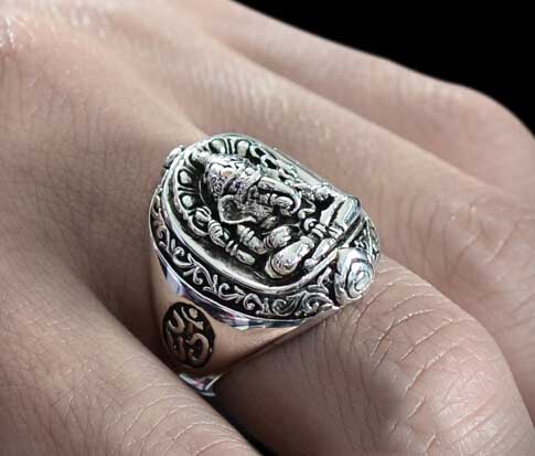 Retro 925 Siver Elephant Trunk Man Ring